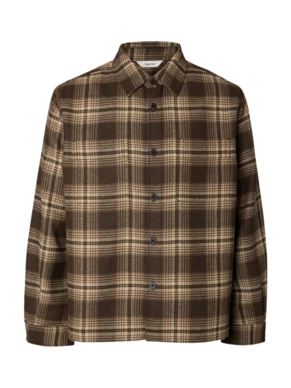 Selected Mole Pablo Wool Blend Overshirt - Delicioso/Brown